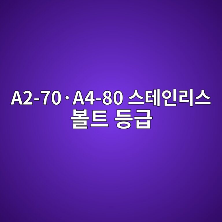 A2-70·A4-80 스테인리스 볼트 등급 3 A2-70·A4-80 스테인리스 볼트 등급 썸네일