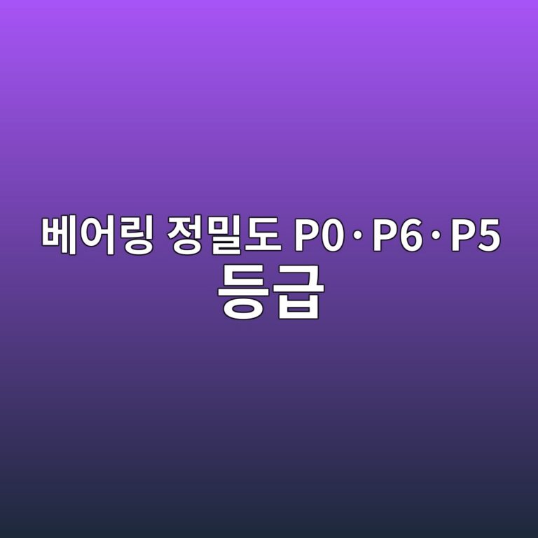 베어링 정밀도 P0·P6·P5 등급 3 베어링 정밀도 P0·P6·P5 등급 썸네일