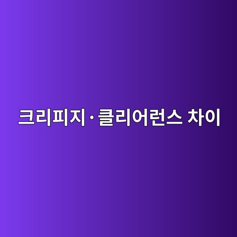 크리피지·클리어런스 차이 1 크리피지·클리어런스 차이 썸네일