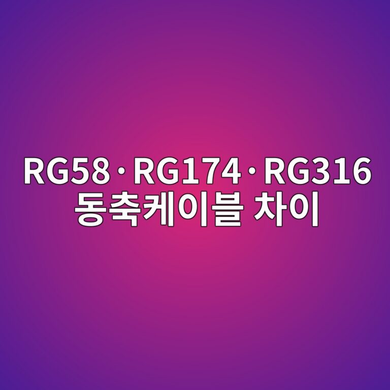 RG58·RG174·RG316 동축케이블 차이 2 RG58·RG174·RG316 동축케이블 차이 썸네일